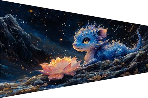 Diamond Painting Tier Diamond Painting Erwachsene Groß Xxl Lotus 90x180cm,5D Diamant Malerei Strass Kristall Kreuzstich Stickerei,Mosaikherstellung Kunsthandwerk Set FüR Schlafzimmer Dekoration Q1-60 von Liuyqing