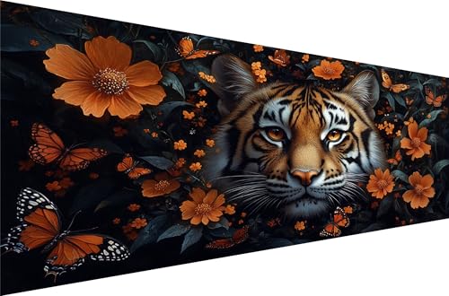 Diamond Painting Tiger Diamond Painting Erwachsene Groß Xxl Blumen 30x60cm,5D Diamant Malerei Strass Kristall Kreuzstich Stickerei,Mosaikherstellung Kunsthandwerk FüR Schlafzimmer Dekoration Q1-730 von Liuyqing