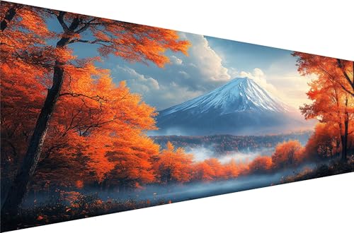 Diamond Painting Vulkan Fuji Diamond Painting Erwachsene Groß Xxl Ahornblatt 30x60cm,5D Diamant Malerei Strass Kristall Kreuzstich Stickerei,Mosaik Kunsthandwerk Sets FüR Herbst Dekoration Q1-743 von Liuyqing