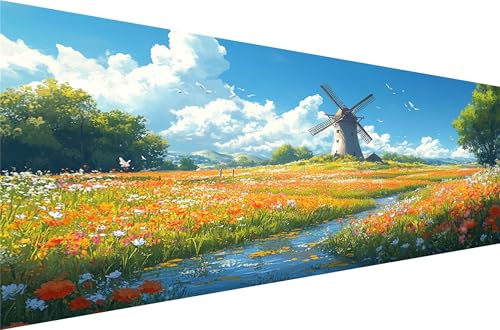 Diamond Painting WindmüHle Diamond Painting Erwachsene Groß Xxl LäNdlich 30x60cm,5D Diamant Malerei Strass Kristall Kreuzstich Stickerei,Mosaikherstellung Kunsthandwerk FüR Herbst Dekoration Q1-793 von Liuyqing