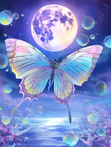 Mond Malen Nach Zahlen, Paint by Numbers Tier, Malen Nach Zahlen Kinder ab 10, DIY Canvas Kit with 3 Brushes-Acrylic Paint, Painting by Numbers for Wall Decoration (Without Frame) 75x100cm Q1-538 von Liuzhbnn