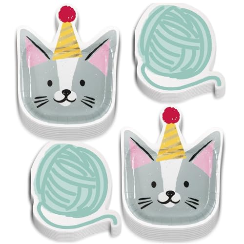 Sassy Caticorn Partyzubehör – Fancy Unicorn Cat Meowgic Pappteller und Lunch-Servietten (16 Stück) von Live It Up! Party Supplies