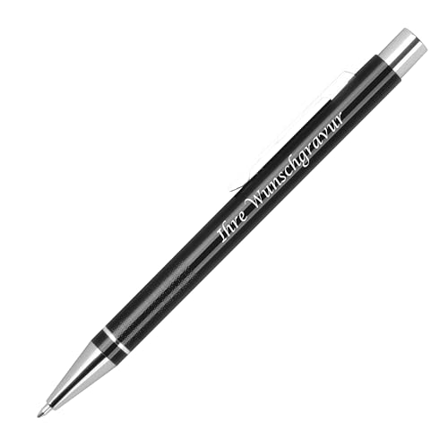 10 Gel-Kugelschreiber mit Gravur / aus Metall / Gelschreiber / Farbe: schwarz von Livepac-Office