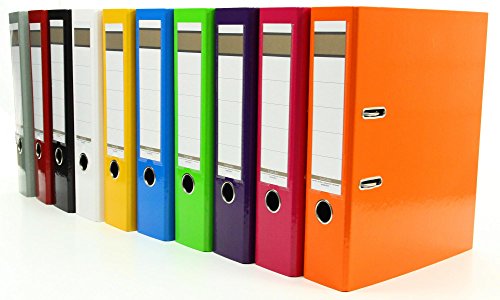 10x Livepac Caribic Glanz-Ordner/DIN A4 / 75mm breit / 10 Farben von Gravur by Livepac Office