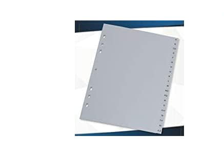10x Ordner Register A-Z / DIN A5 / aus PP / Farbe: grau von Livepac Office