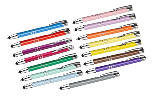 15 Touchpen Kugelschreiber aus Metall / 15 Farben von Livepac-Office
