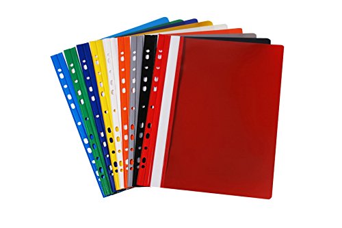 18 PVC Schnellhefter DIN A4 / gelocht - Eurolochung / 9 Farben von Livepac-Office