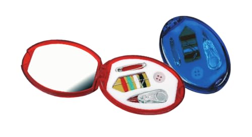2x Nähset / Spiegel mit integrierten Nähutensilien / Farbe je 1x rot und blau von Livepac-Office