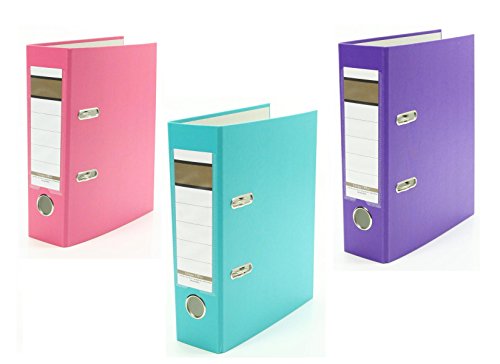 3x Ordner/DIN A5 / 75mm / Farbe: je 1x pink, türkis und lila 3x Ordner/DIN A5 / 75mm / Farbe: je 1x pink, türkis und lila von Livepac-Office
