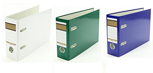 3x Ordner / A5 quer / 75mm breit / Farbe: je 1x weiß, grün und blau 3x Ordner / A5 quer / 75mm breit / Farbe: je 1x weiß, grün und blau von Livepac Office