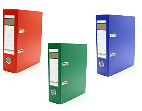3x Ordner / DIN A5 / 75mm / Farbe: je 1x blau, rot und grün von Livepac Office