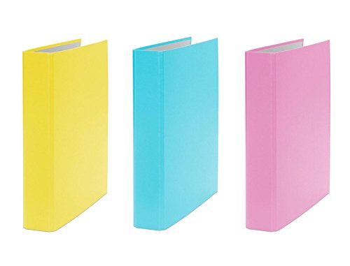 3x Ringbuch / DIN A5 / 2-Ring Ordner / Farbe: je 1x gelb, türkis und pink von Livepac Office
