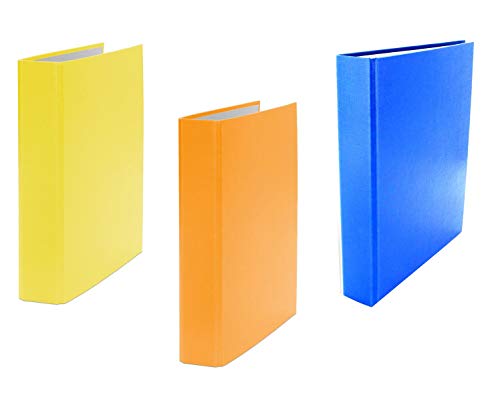 3x Ringbuch / DIN A5 / 2-Ring Ordner / Farbe: je 1x hellblau, gelb und orange von Livepac Office