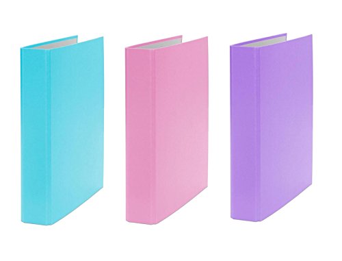 3x Ringbuch / DIN A5 / 2-Ring Ordner / Farbe: je 1x türkis, pink und lila von Livepac Office