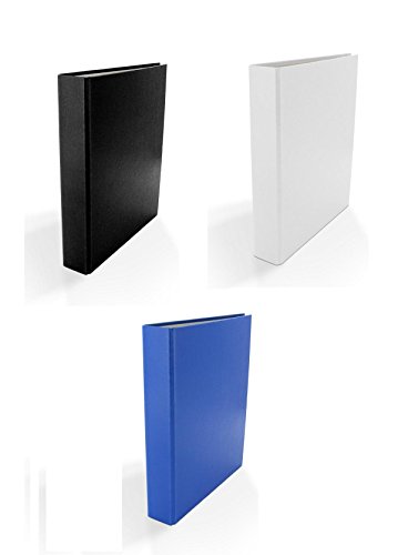 3x Ringbuch / DIN A5 / 2-Ring Ordner / Farbe: je 1x weiß, schwarz und blau von Livepac-Office