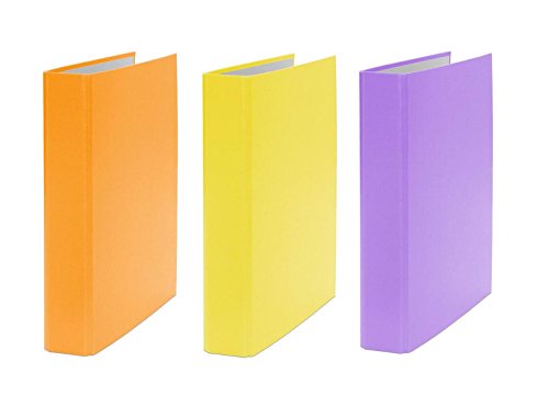 3x Ringbuch / DIN A5 / 4-Ring Ordner / Farbe: je 1x orange, gelb und lila von Livepac Office