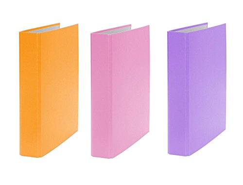 3x Ringbuch / DIN A5 / 4-Ring Ordner / Farbe: je 1x orange, pink und lila von Livepac Office