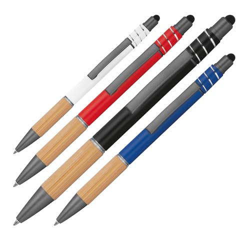 4 Fidget Touchpen-Kugelschreiber / aus Metall / 4 Farben von Livepac-Office