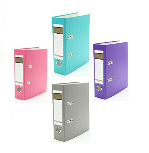 4x Ordner / DIN A5 / 75mm / Farbe: je 1x pink, türkis, lila und grau 4x Ordner / DIN A5 / 75mm / Farbe: je 1x pink, türkis, lila und grau von Livepac Office