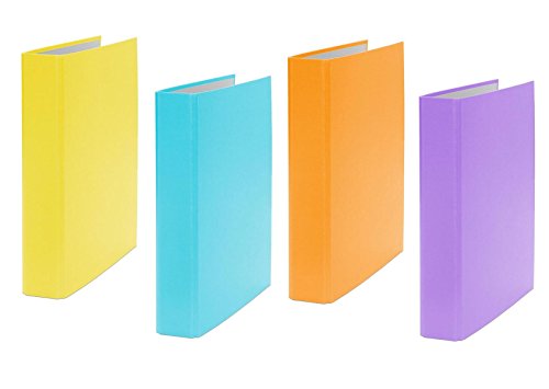 4x Ringbuch / DIN A5 / 2-Ring Ordner / je 1x orange, gelb, türkis und lila von Livepac Office