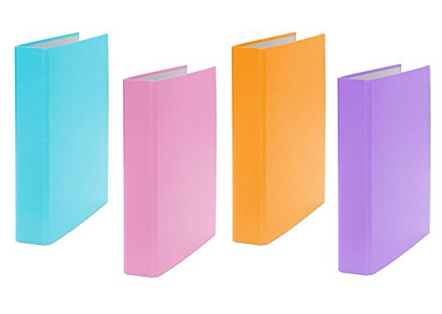 4x Ringbuch / DIN A5 / 2-Ring Ordner / je 1x orange, türkis, pink und lila von Livepac Office