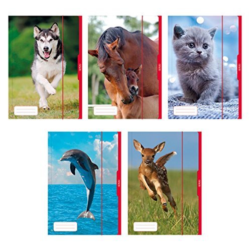 5 verschiedene Herlitz Tier-Sammelmappen / DIN A3 von Livepac-Office