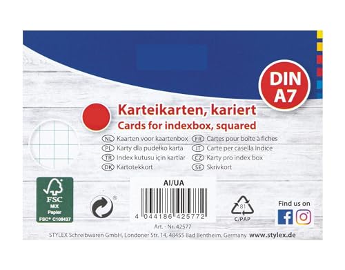 500 Karteikarten / DIN A7 / weiss / kariert 500 Karteikarten / DIN A7 / weiss / kariert von Livepac-Office