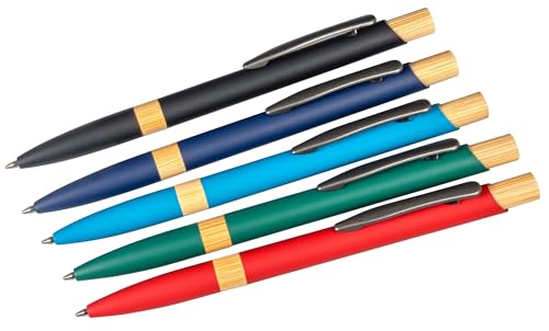 5x Kugelschreiber / aus Metall / mit gummierter Oberfläche / 5 Farben von Livepac-Office