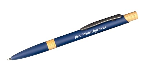 5x Kugelschreiber mit Gravur / aus Metall / gummierte Oberfläche / Farbe: blau von Livepac-Office