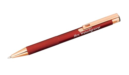 5x Kugelschreiber mit Gravur / aus Metall mit rosegoldene Beschläge / Farbe: rot 5x Kugelschreiber mit Gravur / aus Metall mit rosegoldene Beschläge / Farbe: rot von Livepac-Office