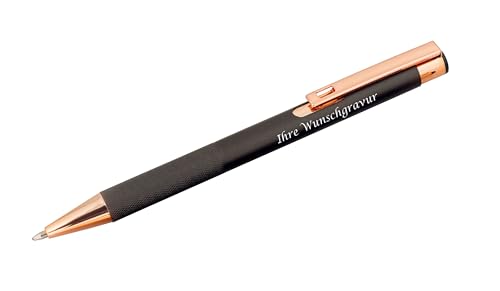 5x Kugelschreiber mit Gravur / aus Metall mit rosegoldene Beschläge / grau von Livepac-Office