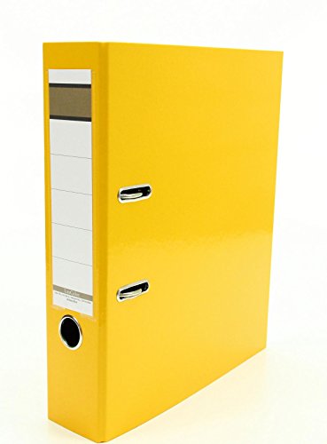 5x Livepac Caribic Glanz-Ordner / DIN A4 / 75mm breit / Farbe: gelb von Livepac Office