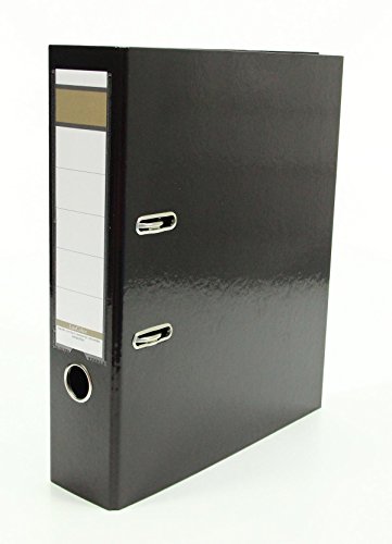 5x Livepac Caribic Glanz-Ordner / DIN A4 / 75mm breit / Farbe: schwarz von Livepac Office