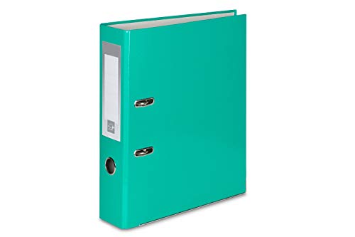 5x Livepac Caribic Glanz-Ordner / DIN A4 / 75mm breit / Farbe: türkis von Livepac Office