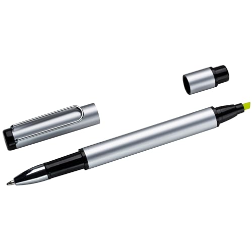 Duo-Pen / aus Metall / mit Kugelschreiber schwarzscheibend + Textmarker Duo-Pen / aus Metall / mit Kugelschreiber schwarzscheibend + Textmarker von Livepac-Office