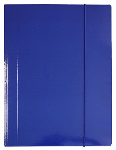 Gummizugmappe / Eckspanner / DIN A4 / aus königsblauen Hochglanzkarton von Livepac-Office
