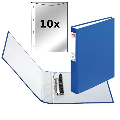 Herlitz Ringbuch / DIN A5 mit 2-Ringe / incl. 10 Prospekthüllen / Farbe: blau von Livepac-Office