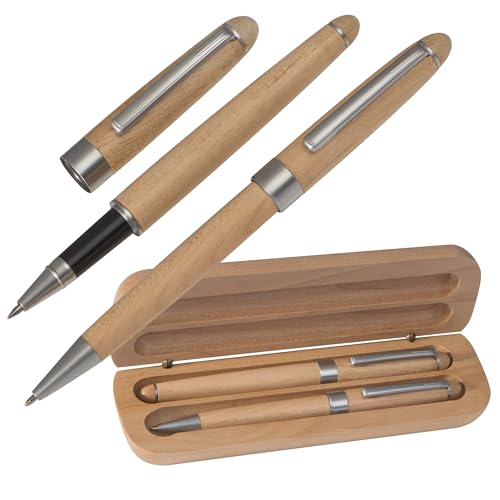Holz Schreibset / aus Ahorn / mit Kugelschreiber + Rollerball Holz Schreibset / aus Ahorn / mit Kugelschreiber + Rollerball von Livepac-Office