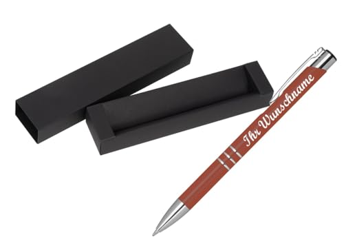 Kugelschreiber aus Metall mit Namensgravur - mit Pappetui - Farbe: kupfer Kugelschreiber aus Metall mit Namensgravur - mit Pappetui - Farbe: kupfer von Livepac-Office