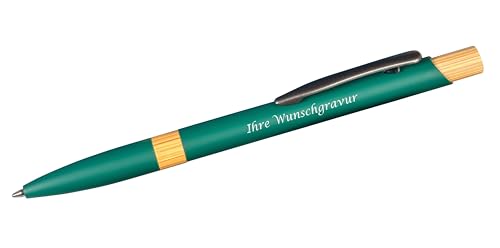 Kugelschreiber mit Gravur / aus Metall / mit gummierter Oberfläche / Farbe: grün von Livepac-Office