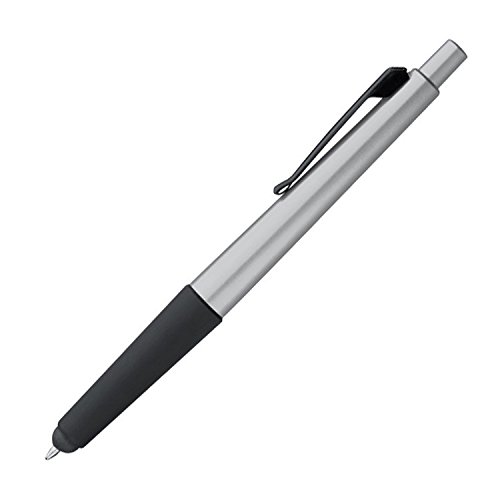Livepac-Office 10 Kugelschreiber mit Namensgravur - Metallic-Kunststoff mit Touch-Pad - silber von Livepac-Office