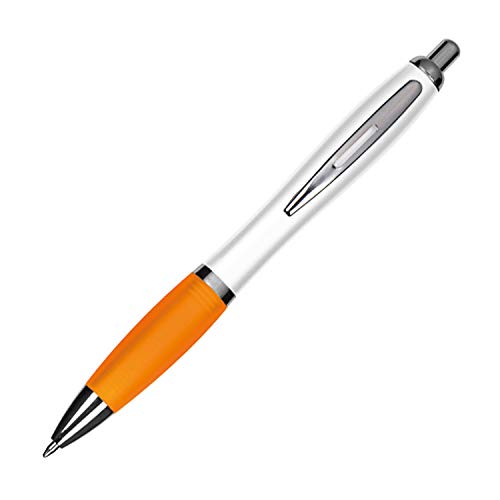 Livepac-Office 10 Kugelschreiber mit Namensgravur - aus Kunststoff - Farbe: weiß-orange Livepac-Office 10 Kugelschreiber mit Namensgravur - aus Kunststoff - Farbe: weiß-orange von Livepac-Office