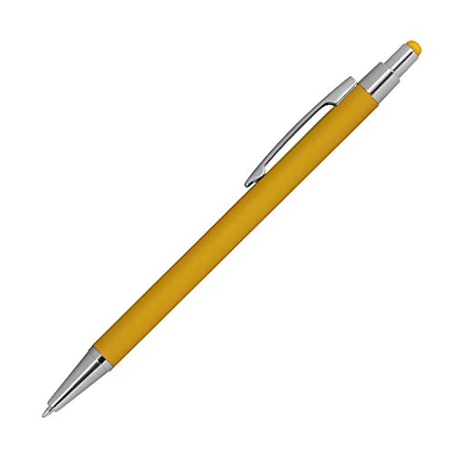 Livepac-Office 10 Touchpen Kugelschreiber aus Metall mit Namensgravur - gummiert - Farbe: gelb von Livepac-Office