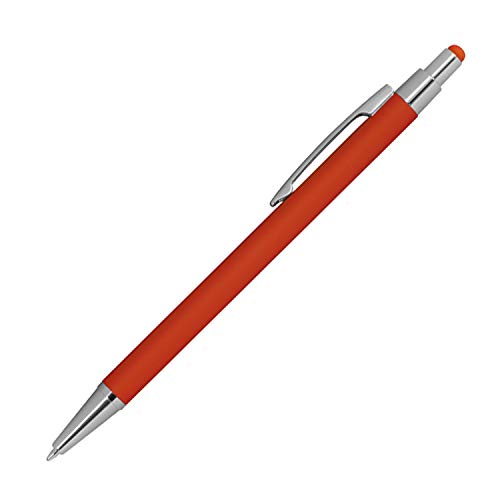 Livepac-Office 10 Touchpen Kugelschreiber aus Metall mit Namensgravur - gummiert -Farbe: orange von Livepac-Office