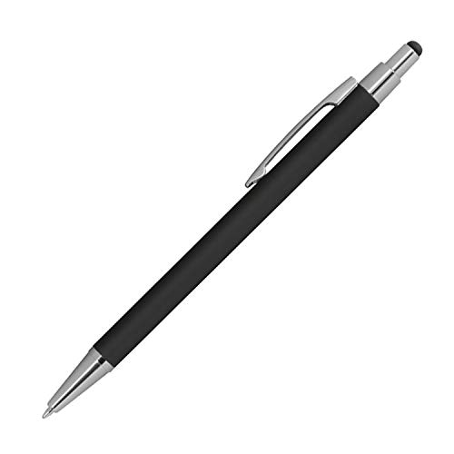 Livepac-Office 10 Touchpen Kugelschreiber aus Metall mit Namensgravur - gummiert-Farbe: schwarz von Livepac-Office