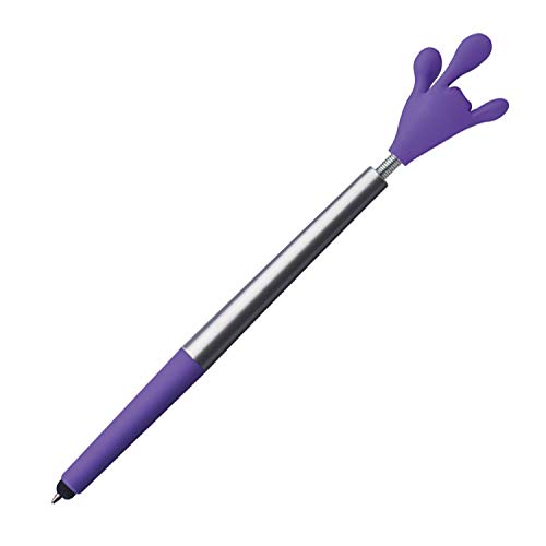 Livepac-Office 10 Touchpen Kugelschreiber mit Namensgravur - Smile Hand - Farbe: silber-lila von Livepac-Office