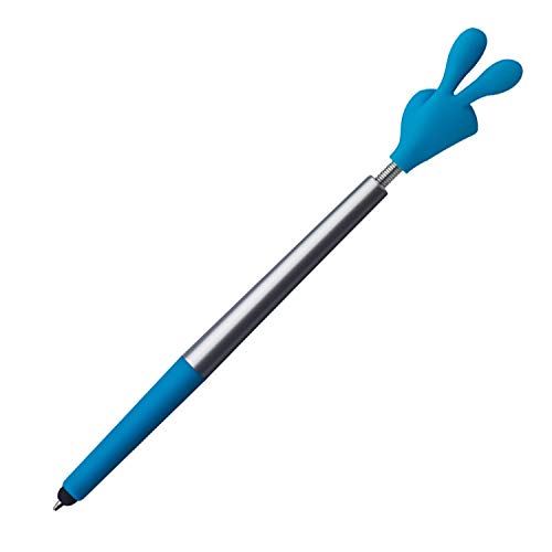 Livepac-Office 10 Touchpen Kugelschreiber mit Namensgravur -Smile Hand - Farbe: silber-türkis von Livepac-Office