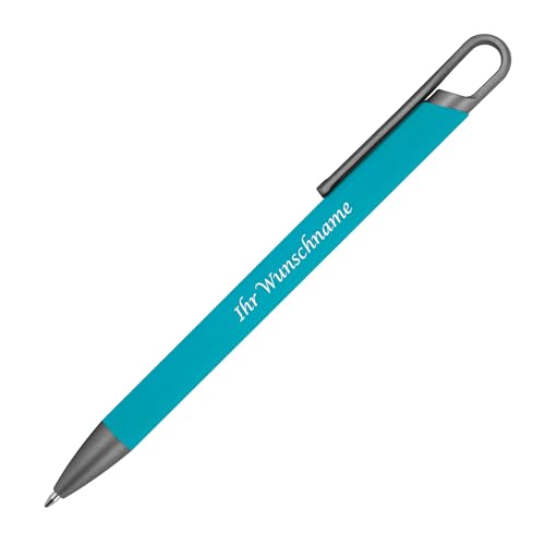 Livepac-Office 10x Gummierter Soft Touch Gel Kugelschreiber aus Metall mit Gravur/türkis Livepac-Office 10x Gummierter Soft Touch Gel Kugelschreiber aus Metall mit Gravur/türkis von Livepac-Office