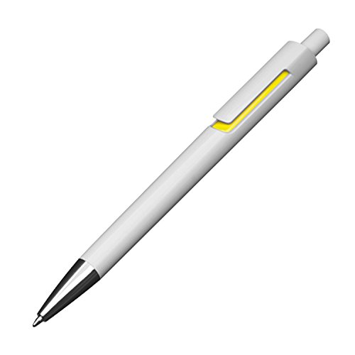 Livepac-Office 10x Kugelschreiber mit Namensgravur - mit Applikationen - Farbe: weiß-gelb Livepac-Office 10x Kugelschreiber mit Namensgravur - mit Applikationen - Farbe: weiß-gelb von Livepac-Office