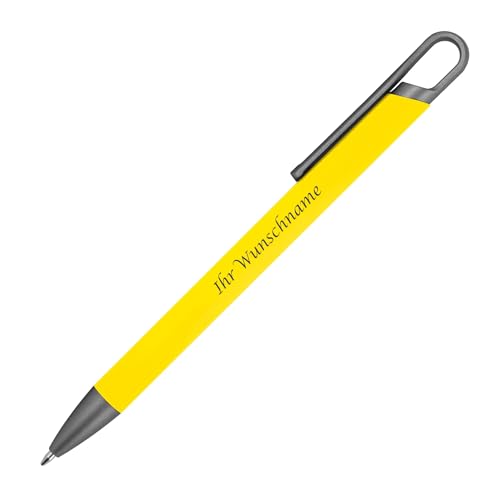 Livepac-Office Gummierter Soft Touch Gel Kugelschreiber aus Metall mit Gravur/Farbe: gelb Livepac-Office Gummierter Soft Touch Gel Kugelschreiber aus Metall mit Gravur/Farbe: gelb von Livepac-Office